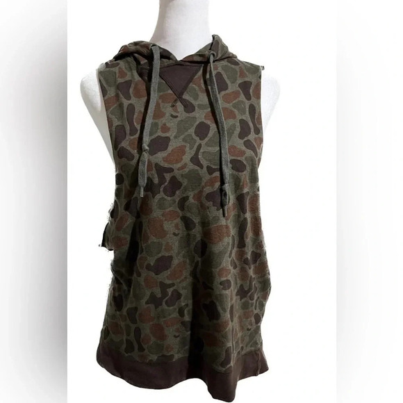 Carbon camo hooded sleeveless top small - Picture 1 of 12
